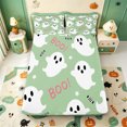 thumbnail image 1 of Manfei Cartoon Ghost Fitted Sheet Full,Halloween Themed Skull Bed Set,3 Pieces,1 Fitted Sheet and 2 Pillowcases, 1 of 6