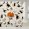 thumbnail image 1 of Manfei Cartoon Ghost Halloween Shower Curtain 72Wx84L,Colorful Fall Leaf Pattern Bathroom Shower Curtain, 1 of 5