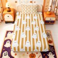 thumbnail image 1 of Manfei Cartoon Ghost Halloween Twin Fitted Sheet,Thanksgiving Turkey Print Bedding,2 Pieces,1 Fitted Sheet and 1 Pillowcase, 1 of 6