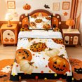 thumbnail image 1 of Manfei Cartoon Ghost Halloween Twin Sheets,Bat Silhouette Print Bedding,3 Pieces,1 Flat Sheet,1 Fitted Sheet and 1 Pillowcase, 1 of 6