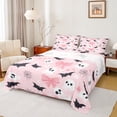 thumbnail image 1 of Manfei Cartoon Ghost Kids Full Size Sheets, Gothic Bat Pumpkin Print Bed Sheets, Cherry Blossoms Floral Sheet Sets, Microfiber Bedroom Decor, 4 Pieces, 1 of 7