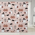 thumbnail image 1 of Manfei Cartoon Ghost Shower Curtain 72Wx72L,Cute Turkey Print Halloween Bathroom Curtain, 1 of 5