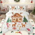 thumbnail image 1 of Manfei Cartoon Gingerbread House Bedding Comforter Set,Cute Christmas Reindeer Twin Comforter Sets,Cute Chic Xmas Tree Bedding Set For Kids Gitl,Ultra Soft Home Decor Reversible,2pcs, 1 of 8