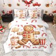 thumbnail image 1 of Manfei Cartoon Gingerbread Man 7pcs Bedding Comforter Set,Christmas Candy Queen Bedding Sets,White Red Brownr Queen Sheet Sets For Boys Girls,Microfiber Bedroom Decor Reversible, 1 of 9