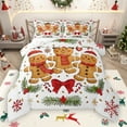 thumbnail image 1 of Manfei Cartoon Gingerbread Man Bedding Comforter Set,Cute Bowtie Bow Twin Comforter Sets,Kawaii Red Snowflake Bedding Set For Boys Girls,Microfiber Bedroom Decor Reversible,2 Pieces, 1 of 9