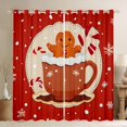 thumbnail image 1 of Manfei Cartoon Gingerbread Man Blackout Curtains Set of 2 (52x84 Each),Merry Christmas Window Curtains,Happy New Year Curtains and Drapes For Boys Girls,Microfiber Bedroom Decor, 1 of 6