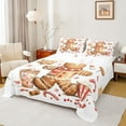 thumbnail image 1 of Manfei Cartoon Gingerbread Man Full Size Sheets,Christmas Candy Bed Sheets,White Red Brownr Sheet Sets For Boys Girls,Microfiber Bedroom Decor,4pcs, 1 of 7