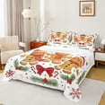 thumbnail image 1 of Manfei Cartoon Gingerbread Man Full Size Sheets,Cute Bowtie Bow Bed Sheets,Kawaii Red Snowflake Sheet Sets For Boys Girls,Microfiber Bedroom Decor,4pcs, 1 of 7
