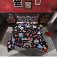 thumbnail image 1 of Manfei Cartoon Girls Music Bedding Comforter Set,Musical Instruments Guitar Twin Comforter Sets,3D Heart Diamond Print Bedding Set For Kids Girl,Breathable Home Decor Reversible,2pcs, 1 of 8