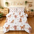 thumbnail image 1 of Manfei Cartoon Golden Retriever King Size Comforter Sets, Cute Love Heart Comforters King Size, White Gold, Reversible, 3 Pieces, 1 Comforter and 2 Pillowcases, 1 of 7