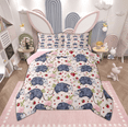 thumbnail image 1 of Manfei 3-Piece Full Comforter Set with Guinea Pig and Vintage Floral Design, 1 of 8
