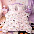 thumbnail image 1 of Manfei Cartoon Halloween 7pcs Queen Bedding,Turkey Pattern Bedding Comforter Set Queen,Pink Reversible, 1 of 7