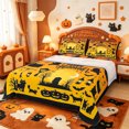 thumbnail image 1 of Manfei Cartoon Halloween Bed Sheets,Pumpkin With Bat Spider Web Full Size Sheets,4pcs,1 Flat Sheet,1 Fitted Sheet and 2 Pillowcases, 1 of 6