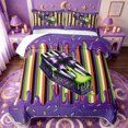 thumbnail image 1 of Manfei Cartoon Halloween Bed Spread Queen,Spooky Skull Print Queen Coverlet Set,3pcs,1 Quilt and 2 Pillowcases, 1 of 7