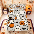 thumbnail image 1 of Manfei Cartoon Halloween Fitted Sheet Full,Spooky Ghost Bat Bed Set,3pcs,1 Fitted Sheet and 2 Pillowcases, 1 of 6