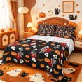 thumbnail image 1 of Manfei Cartoon Halloween Queen Sheets,Spooky Skull Queen Sheet Sets,4-Piece,1 Flat Sheet,1 Fitted Sheet and 2 Pillowcases, 1 of 6