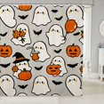 thumbnail image 1 of Manfei Cartoon Halloween Shower Curtain 72Wx72L,Spooky Ghost Bat Bathroom Curtain, 1 of 5