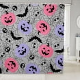 thumbnail image 1 of Manfei Cartoon Halloween Shower Curtain 72Wx72L,Spooky Ghost Pattern Bathroom Curtain, 1 of 5