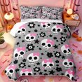 thumbnail image 1 of Manfei Cartoon Halloween Skull Quilt Full,Gothic Halloween Skeleton Full Bedspread Sets,3 Pieces,1 Coverlet and 2 Pillowcases, 1 of 7