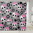 thumbnail image 1 of Manfei Cartoon Halloween Skull Shower Curtain 72Wx72L,Gothic Halloween Skeleton Bathroom Curtain, 1 of 5
