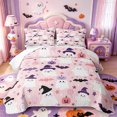 thumbnail image 1 of Manfei Cartoon Halloween Twin Quilt Set,Colorful Funny Pumpkin Lantern Twin Coverlet Set,2 Pieces,1 Bedspread and 1 Pillowcase, 1 of 7
