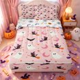 thumbnail image 1 of Manfei Cartoon Halloween Zipper Full Size Comforter Sets with Fitted Sheet and 2 Pillowcases,Minimalist Bat Zipper Bedding Set,Halloween Reversible,4-Piece, 1 of 7