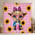 thumbnail image 1 of Manfei Cartoon Highland Cow Black Out Curtains for Preppy Child,Geometric Plaid Grid Curtains Pack of 2 (42x63 Each),Farmhouse Sunflower Animal Bedroom Curtains,Lightweight Room Decor, 1 of 6