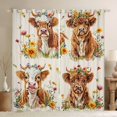 thumbnail image 1 of Manfei Cartoon Highland Cow Blackout Curtains Set of 2 (52x84 Each), Groovy Daisy Flower Window Curtains, Teens Kids Boys Girls Curtains and Drapes, Curtains and Drapes Decor, 1 of 6