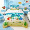 thumbnail image 1 of Manfei Cartoon Initial A Beach Seashell Starfish Twin Comforter Sets for Kids Boys and Girls, Nautical Alphabet Print Bedding Set, Stars Reversible 2-Piece, 1 Comforter and 1 Pillowcase, 1 of 6