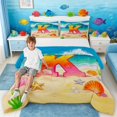 thumbnail image 1 of Manfei Cartoon Initial K Beach Seashell Starfish Full Size Comforter Sets for Kids Boys and Girls, Nautical Alphabet Print Bedding Sets, Stars Reversible 3 Pieces, 1 Comforter and 2 Pillowcases, 1 of 6