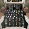 thumbnail image 1 of Manfei Cartoon Initial K Letter Bedding Comforter Set 7pcs for Kids, Camo US Flag Queen Bedding Sets, Rustic Farmhouse Hunting Reversible Queen Sheet Sets, Ultra Soft Bedroom Decor, 1 of 7