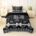 thumbnail image 1 of Manfei Cartoon Initial P Print Twin Comforter Sets,Retro Damask Bedding Set,Black,Black Reversible,2pcs,1 Comforter and 1 Pillowcase, 1 of 7