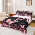 thumbnail image 1 of Manfei Cartoon Initial P Queen Sheets,Kawaii Bling Print Queen Sheet Sets,Pink,4-Piece, 1 of 6