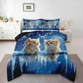 thumbnail image 1 of Manfei Cartoon Kitten Queen Comforter Set for Teen, Winter Festival Bedding Sets, Mystic Stars Galaxy Reversible Bedding Comforter Set, Luxury Bedroom Decor, 3-Piece, 1 of 8