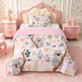 thumbnail image 1 of Manfei Cartoon Koala Twin Comforter Sets 2pcs,Floral Animal Bedding Set,1 Comforter and 1 Pillowcase,Reversible, 1 of 6