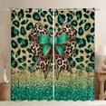 thumbnail image 1 of Manfei Cartoon Leopard Hide Blackout Curtains Set of 2 (52x84 Each),Cheetah Print Bow Tie Window Curtains,Cyan Gold Brown Curtains and Drapes For Teens,Microfiber Bedroom Decor, 1 of 6