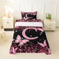 thumbnail image 1 of Manfei Cartoon Letter C Twin Sheets,Cute Butterfly Bedding,Pink,3pcs, 1 of 6