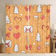 thumbnail image 1 of Manfei Cartoon Love Heart Black Out Curtains, Princess Bowknot Curtains Pack of 2 (42x63 Each), Orange Christmas Theme Bedroom Curtains, Window Curtains Bedroom Decor, 1 of 6