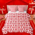 thumbnail image 1 of Manfei Cartoon Loves 7-Piece Bedding Comforter Set,Geometric Plaid Grid King Bedding Sets,Red White Bed Sheets For Girls Kids,Ultra Soft Home Decor Reversible, 1 of 8
