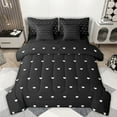 thumbnail image 1 of Manfei Cartoon Loves Pattern 7pcs Bedding Comforter Set,Happy Valentines Day Queen Bedding Sets,White Black Queen Sheet Sets For Girls Boys,Luxury Bedroom Decor Reversible, 1 of 8