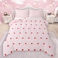 thumbnail image 1 of Manfei Cartoon Loves Pattern Bedding Comforter Set,Modern Geometric Stripe Twin Comforter Sets,Pink Red Bedding Set For Girls Boys,Luxury Bedroom Decor Reversible,2-Piece, 1 of 8