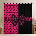 thumbnail image 1 of Manfei Cartoon Loves Pattern Kitchen Curtains,3D Cartoon Bowknot Print Black Out Curtains Pack of 2 (42x63 Each), 1 of 6