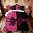 thumbnail image 1 of Manfei Cartoon Loves Pattern Quilt King,3D Cartoon Bowknot Print King Coverlet Set,3 Pieces,1 Bedspread and 2 Pillowcases, 1 of 7