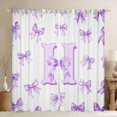 thumbnail image 1 of Homewish Cartoon Monogrammed H Black Out Curtains for Teens, Kawaii Princess Bow-tie Curtains Pack of 2 (42x63 Each), Purple Letter Bedroom Curtains, Black Out Curtains Decor, 1 of 6