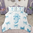 thumbnail image 1 of Homewish Cartoon Monogrammed J Bedding Comforter Set for Teens, Watercolor Bow-tie Twin Comforter Sets, Blue Kawaii Letter Reversible Bedding Set, Luxury Bedroom Decor, 2-Piece, 1 of 8