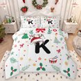 thumbnail image 1 of Homewish Monogram K 2-Piece Twin Comforter Set, Bowknot Reindeer Christmas Bedding, 1 of 8