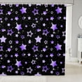 thumbnail image 1 of Manfei Cartoon Ombre Stars Shower Curtain 72Wx84L,Sprinkle Print Bathroom Shower Curtain,Purple Black, 1 of 5