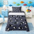 thumbnail image 1 of Manfei Cartoon Orca Dark Gray Twin Sheet Sets for Kids Boys and Girls, Nautical Marine Print Bedding 3-Piece, 1 Flat Sheet, 1 Fitted Sheet and 1 Pillowcase, 1 of 6