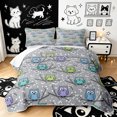 thumbnail image 1 of Manfei Cartoon Owl Quilt King, Tree Branch King Coverlet Set, Gray, 3 Pieces, 1 Bedspread and 2 Pillowcases, 1 of 7