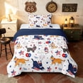 thumbnail image 1 of Manfei Cartoon Patriotic Cat Twin Comforter Sets, US Flag Fireworks Stars Bedding Set, Red Blue White, Navy Reversible 2-Piece, 1 Comforter and 1 Pillowcase, 1 of 6